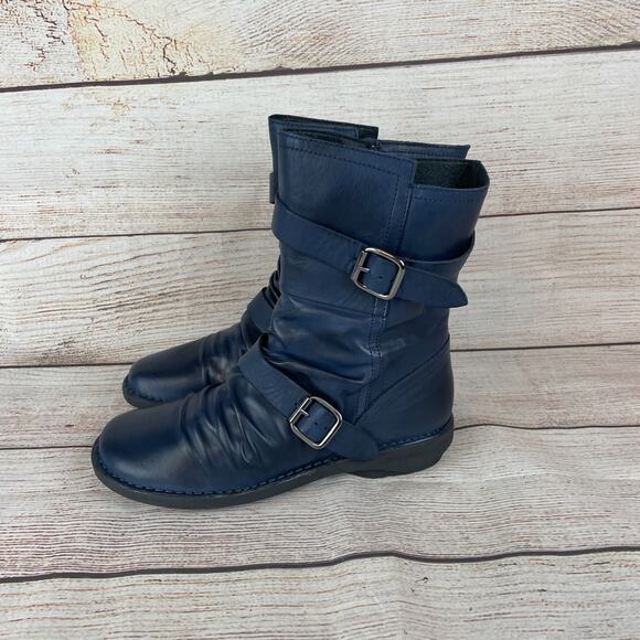 Miz Mooz Pasha Wide Womens Sz EU 36 US 5.5-6 Ankle Boots Navy BLue - Picture 7 of 11